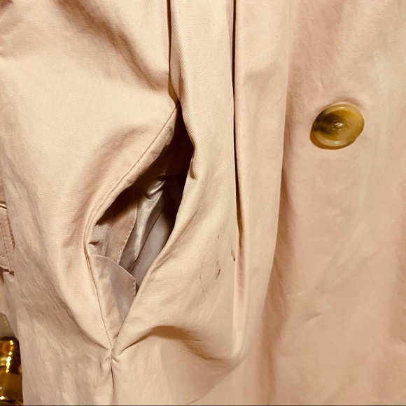 Gap Pink Dusty Rose Pink Double Breasted Trench Coat Size Small -No Belt - Picture 3 of 7